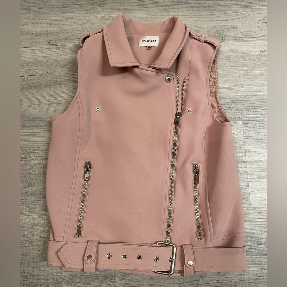 Powder Pink Blush moto vest